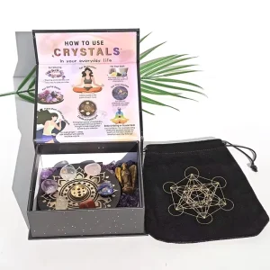 7 Chakra Crystal Healing Set with Amethyst Chips, Mandala Incense Holder Meditation Gift Kit for Home Decor
