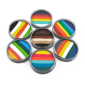 7 Colors Round Tin Rainbow Split Cake Face Paint Kit OEM Custom Logo Water Based One Stroke Body Art Set for Kids