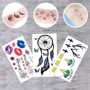 7 Days Waterproof Temporary Body Tattoo Stickers Cute Custom Design Temporary Tattoos