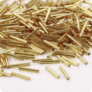 70 Beads 10g 2.5x 15mm Long Glass glaze Tube Bugle Cylindrical Silver Filled Straight Beads for DIY Handmade Jewelry