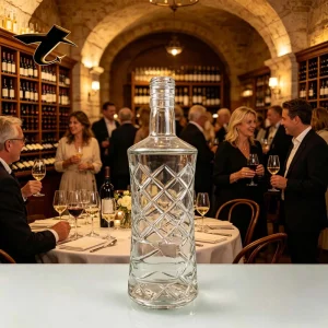 750Ml Clear Glass Liquor Bottle Customized Shape Screen Print Screw Cap Whiskey Brandy Spirit Packaging Glass Bottle
