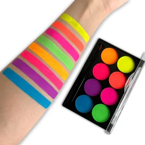 8 Color UV Water Based Face & Body Paint for Halloween Cosplay Black Light Makeup Neon Body Face Paint