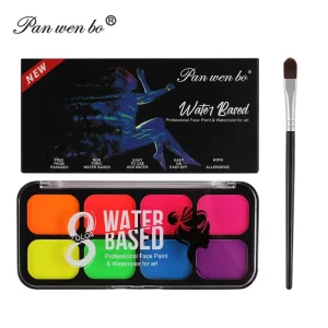8 Colors Neon Face Body Paint Water Based Fluorescent Face and Body Paint for Party Makeup Festival Face Painting