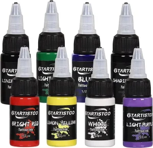 8 Colors Tattoo Ink Set 15ML Bottle Professional Tattoo Ink Pigment Kit
