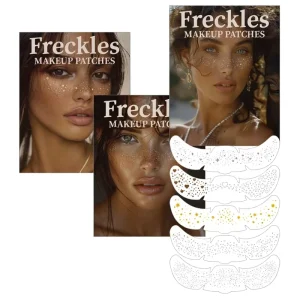 8 Pcs Metallic Faux Freckle Tattoo Stickers Gold Silver Glitter Star Butterfly Temporary Tattoo Waterproof Party Makeup