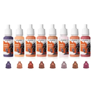 8 Skin Colors Model Miniature Painting Set Metallic Airbrush Kit for Painting Figures
