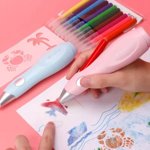 8084 Airbrush Pen Set 12pcs Washable Paint Markers with Electric Spray for Art for Kids Drawing and Washable Marking