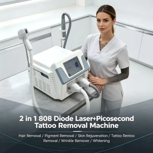 808nm Diode Pico Laser Treatment Machine Air Water Semiconductor Cooling Design Hair Reduction Pigment Correction Device