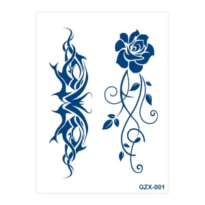 80x110mm GZX001 100 Long Lasting 2 Weeks Semi permanent Juice Like Real Tattoo Waterproof Body Temporary Tattoo Stickers