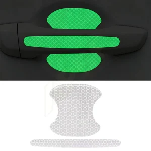 80x80mm 145x15mm Honeycomb Reflective Luminous Door Handle & Bowl Anti Collision Protector Sticker