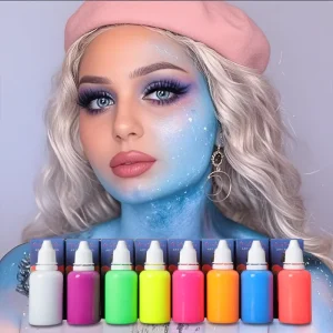 8Color Face Body Painting High Pigment Rainbow Temporary Face Body Paint Liquid Face Paint for Hollywood Makeup