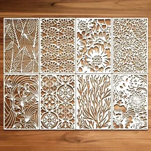8pcs Large Size Geometric Painting Templates Abstract Layering Wall Painting Drawing Stencils