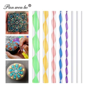 8pcs Painting Rocks Mandala Stencils Kit Ball Stylus Clay Sculpting Carving Tools Mandala Dotting Tools