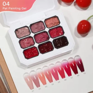 9 Color Pat Painting Gel Polish Palette Set Nail Art Thick Pat Ombre Gel Paint Used for Gradient Nail Stamping Pattern