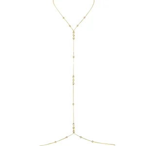 925 Silver Jewelry Body Chain with White CZ Stones Adjustable Extender Elegant Design Boho Chic Belly Chain Jewelry