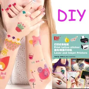 A4 Size Custom Temporary Tattoo Stickers Waterproof Design for Laser Inkjet Printer Transfer Printing Tattoos Paper