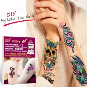 A4 Size White Sexy Fashionable DIY Laser Printer Waterproof Eco-Friendly Paper Film-Free Temporary Tattoo Stickers