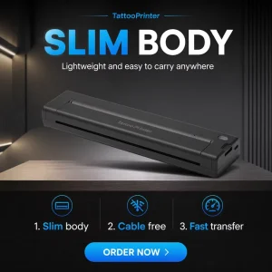 A46S Slim Design 265mm Tattoo Printer Customized Source Factory High Res 203dpi Stencil Maker