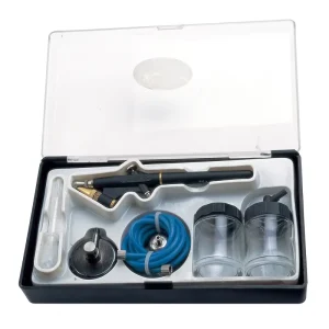 ABS-1 Airbrush Kit Air Brush Spray Paint 0.3mm Needles 9CC Paint Cup and Air Hose for Tattoo Nail Art Painting Cake Decorating