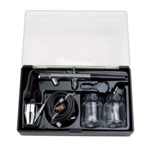 ABS 128 Airbrush Kit Air Brush Spray Gun with 0.35mm Nozzle Dia for Temporary Tattoo Nail Art Car Hobby