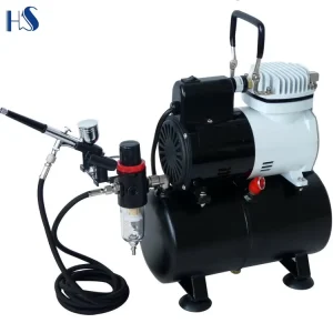 AS186 Oil-Free Air Cooled Portable Piston Airbrush Compressor with Motor Pump Bearing Small Mini