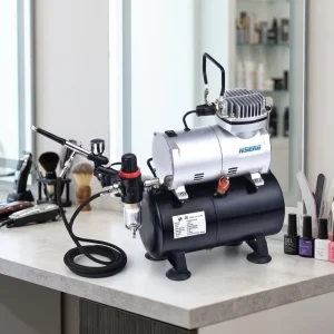 AS186k Rechargeable Barber Airbrush Compressor Copper and ABS Material Gravity Feed Type Paint Airbrush Nails