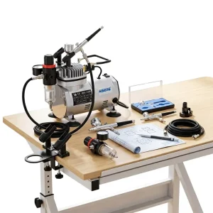 AS18K 2 Best Selling Factory Piston Airbrush Kit Compressor Dual Action Control Gravity Feed Portable Nail Art Cake Decoration