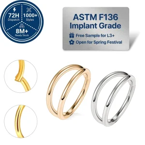 ASTM F136 Implant Grade Titanium Nose Ring Clicker Body Piercing Jewelry