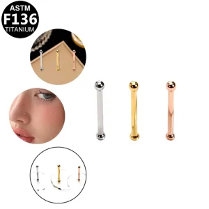 ASTM-F136 Implant Grade Titanium Nose Ring Stud 1mm Mini Ball Ear Post Piercing