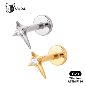 ASTM F136 Titanium Flower Labret Stud Internally Threaded Daisy Cluster Ear Cartilage Helix Tragus Conch Piercing Jewelry