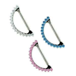 ASTM F136 Titanium Nipple Clicker With CZ Prong Set Body Jewelry