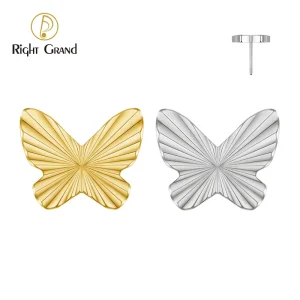 ASTM F136 Titanium Threadless Push Pin Butterfly Top End for Tragus Helix Cartilage Conch Nose Stud Ring Piercing