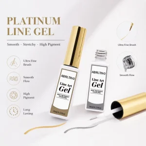 Abrltino Private Label Super Bright Silver Metallic Painting Liner Nail Polish Drawing Stripe Mirror Pull Line UV Gel Varnish