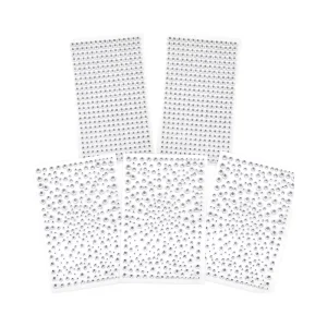 Acrylic Clear Rhinestone Stickers for Face Bling Waterproof Round Stickers for Crafts Makeup Hair Assorted Sizes