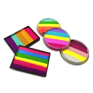 Acrylic Gradient Striped Face Paint Set 5 6 Color Rainbow Shades Non Toxic Washable Kids Halloween Party