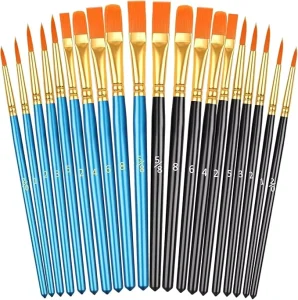 Acrylic Painting Brush Set, Watercolor Brushes, Acrylic Brushes for Oil Watercolor, Miniature Detailing, and Rock Painting