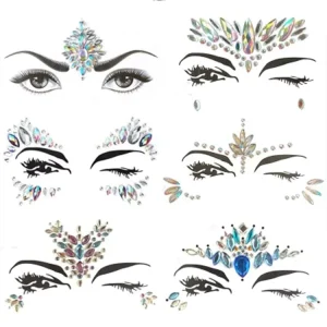 Adhesive Face Jewels and Body Crystal Stickers Glitter Sticker Sheet