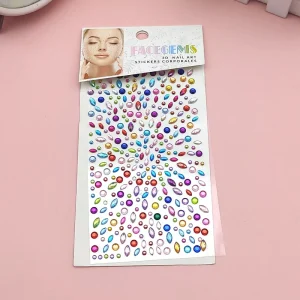 Adhesive Rhinestone Face Gem Stickers for Nail Body Makeup Festival Bling Jewels Stickers for DIY Kids Craft Card Decorations