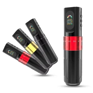Adjustable 2.4 4.2mm Stroke Wireless Tattoo Machine 2pcs Battery Tattoo Pen OLED Digital Display Tattoo Gun Rotary