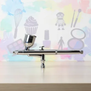 Adjustable Dual Action Dual Feed Copper Airbrush Compressor Gun Kit Portable Cordless for Fine Detailing Nail Art Cake Art Model