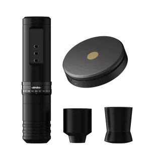 Adjustable Soft-Hard Stroke Electric Wireless Tattoo Pen Kit with RCA Plug & Footpedal Lightweight Aluminum