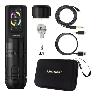 Adjustable Stroke 2400mAh Capacity Battery Strong Coreless Motor Wireless Tattoo Machine Pen Kit