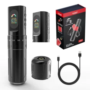 Adjustable Stroke Hollow Cup Motor Battery Wireless Rechargeable F8 Professional Permanent Tattoo Pen Machine 2pcs Batteries