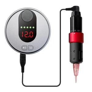 Adjustable Stroke Permanent Makeup Machine with Tattoo Power Supply for Eyebrow Eyeline Lip