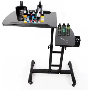 Adjustable Tattoo Tray Rolling Work Station Tattoo Desk Table Tattoo Workstation Height Adjustable Salon Tray