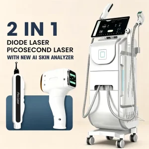 Air+Fan+Water Cooling Stable Continuous Working Diode & Picosend Dual Laser 2 in 1 Tattoo Hair Removal Machine