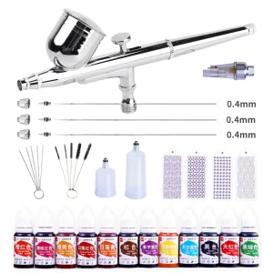Airbrush Cake Decoration Air Brush Gun Spray with Cake Stencil