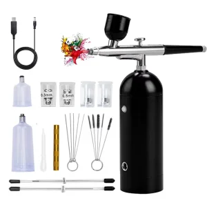 Airbrush Compressor Gravity Feed Cordless Private Label Makeup Airbrush for Cake Art & Beginner Use