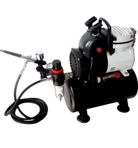 Airbrush Compressor Machine Screw Type Air Cooled Oil-Free Portable 3L AC Powered 110V/220V
