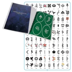 Airbrush Gun Book 3 Adhesive Temporary Tattoo Stencils for Body Art